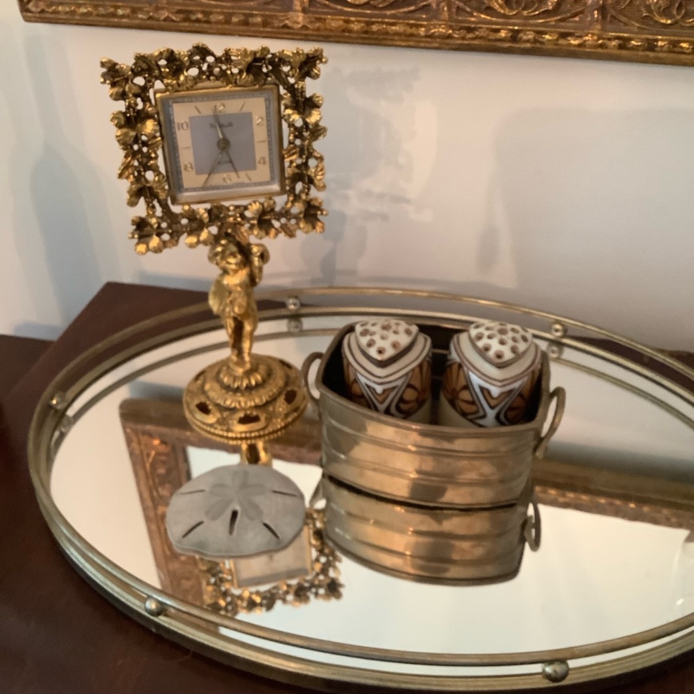 Stylebuilt Ornate Cherub Pedestal Vintage Alarm Clock